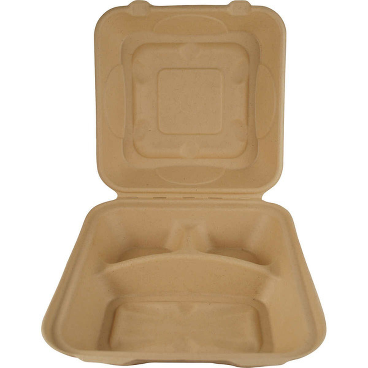 Food Tray 9" x 9" 3 Compartment 100ct nq